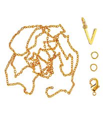 Me&My BOX Necklace w. Letter - V - Gold plated Me&My BOX Necklace w. Letter - V - Gold plated