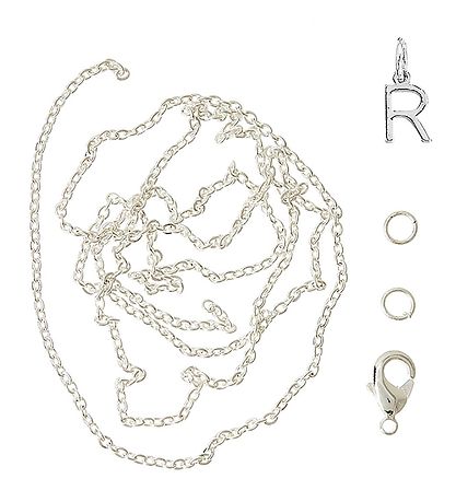 Me&My BOX Necklace w. Letter - R - Silver plated Me&My BOX Necklace w. Letter - R - Silver plated