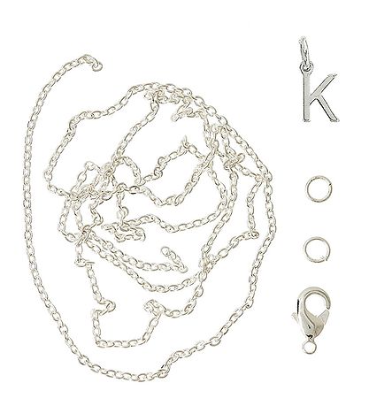 Me&My BOX Necklace w. Letter - K - Silver plated