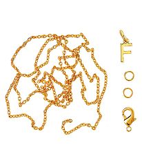 Me&My BOX Necklace w. Letter - F - Gold plated Me&My BOX Necklace w. Letter - F - Gold plated
