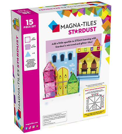 Magna-Tiles Magnet set - 15 Parts - Stardust Glitter & Mirrors