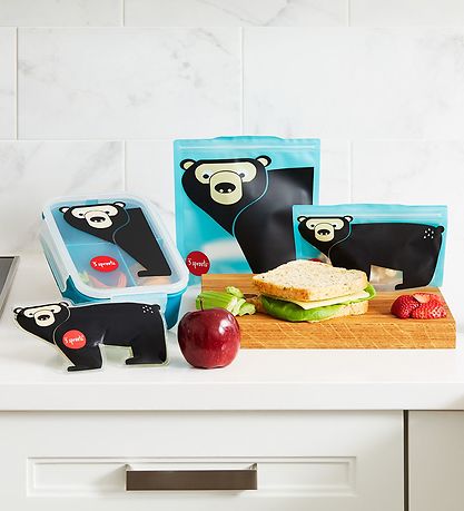 3 Sprouts Lunchbox - Blue w. Bear
