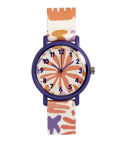 Djeco Wristwatch - Montre Feuilles - Purple/Orange/White