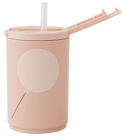 Design Letters Cup w. Straws - Kids - 330 mL - Powder Rose Ballo