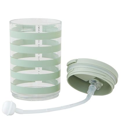 Design Letters Cup w. Straws - Kids - 330 mL - Green Strip