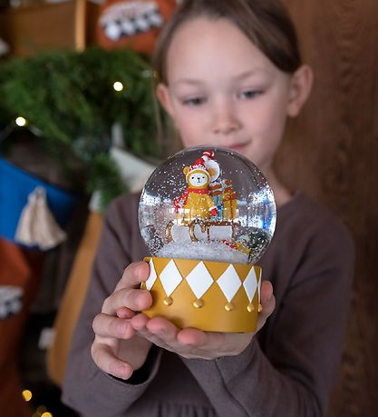 Fabelab Snow Globe - D: 10 cm - Bob's Sleighride - Ochre