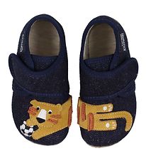 Living Kitzbühel Slippers - Night Blue w. Tiger