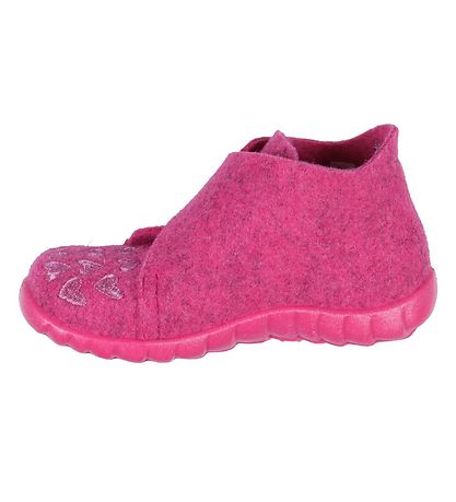 Superfit Slippers - Wool - Pink w. Hearts
