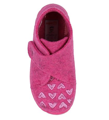 Superfit Slippers - Wool - Pink w. Hearts