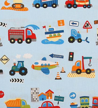 Nørgaard Madsens Bettwäsche - Junior - Hellblau m. Maschinen Nørgaard Madsens Bettwäsche - Junior - Hellblau m. Maschinen