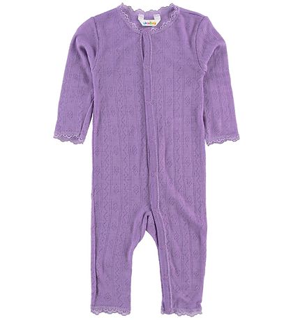 Joha Jumpsuit - Wool/Silk - Purple w. Pointelle