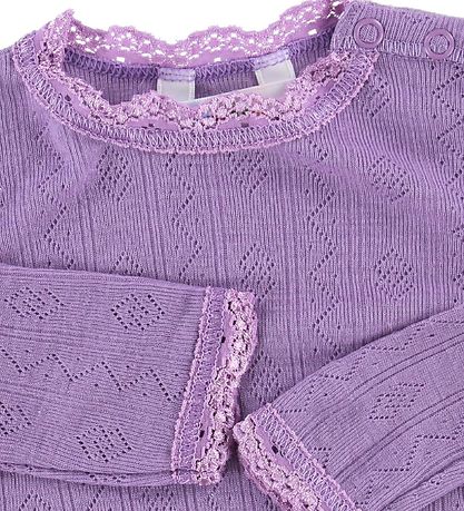 Joha Body - Ull/Silke - L/Ä - Lila m. Hålmönster Joha Body - Ull/Silke - L/Ä - Lila m. Hålmönster