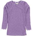 Joha Blouse - Wool/Silk - Purple w. Pointelle