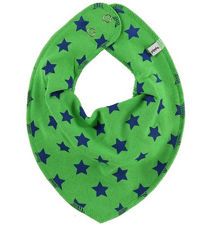 Pippi Baby Teething Bib - Pointy - Green w. Blue Stars Pippi Baby Teething Bib - Pointy - Green w. Blue Stars