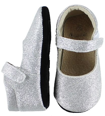 Fuzzies Ballerina Slippers - Amalie - Silver w. Glitter Fuzzies Ballerina Slippers - Amalie - Silver w. Glitter