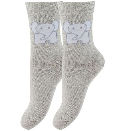 Chaussettes Fuzzies - 2 Pack - Marron Clair av. Éléphants Chaussettes Fuzzies - 2 Pack - Marron Clair av. Éléphants