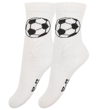 Fuzzies Socks - 2-Pack - White w. Footballs