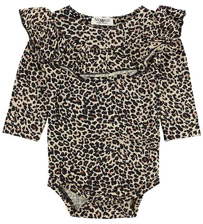 MarMar Bodysuit - L/S - Brown Leopard Print w. Ruffles MarMar Bodysuit - L/S - Brown Leopard Print w. Ruffles