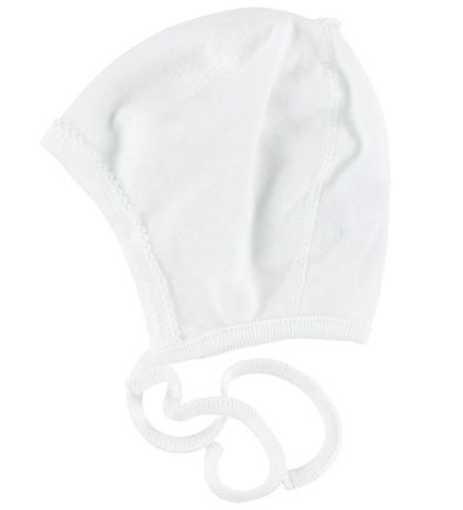 Joha Baby Hat w. Lace - White Joha Baby Hat w. Lace - White