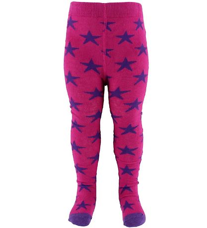 Fuzzies Tights - Pink w. Purple Stars Fuzzies Tights - Pink w. Purple Stars