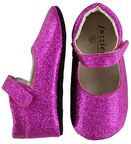 Fuzzies Ballerina Slippers - Amalie - Pink w. Glitter Fuzzies Ballerina Slippers - Amalie - Pink w. Glitter