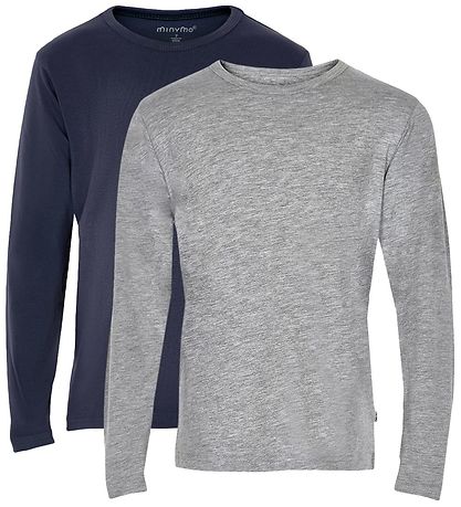 Minymo Blouse - 2-Pack - Navy/Grey Minymo Blouse - 2-Pack - Navy/Grey