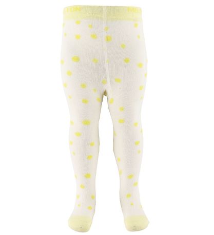 Melton Strumpfhosen - Weiß/Gelb m. Punkte Melton Strumpfhosen - Weiß/Gelb m. Punkte
