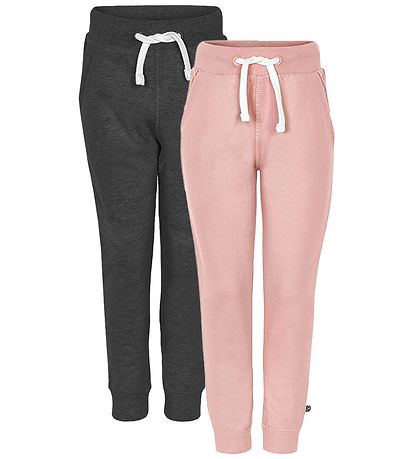 Minymo Sweatpants - 2-Pack - Pink/Grey Minymo Sweatpants - 2-Pack - Pink/Grey