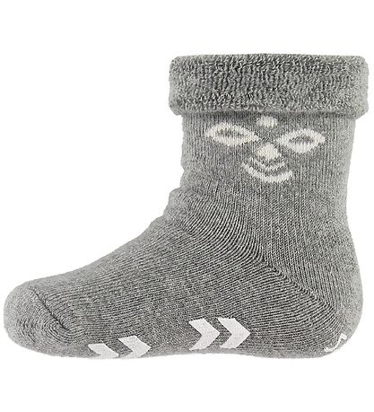 Hummel Baby Socks - HMLSnubbie - Grey Melange w. Non-Slip Hummel Baby Socks - HMLSnubbie - Grey Melange w. Non-Slip