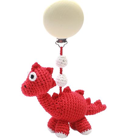 NatureZoo Pram Clip Toy - Mrs. Dino - Red NatureZoo Pram Clip Toy - Mrs. Dino - Red