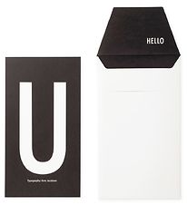 Carte av. Enveloppe Design Letters - Noir av. U Carte av. Enveloppe Design Letters - Noir av. U