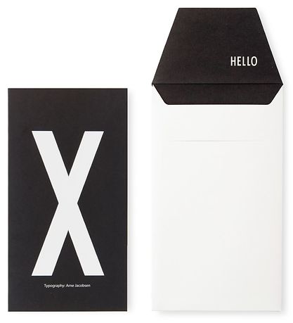 Design Letters Card w. Envelope - Black w. X Design Letters Card w. Envelope - Black w. X