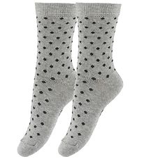 Fuzzies Socken - 2er-Pack - Grau m. Punkte Fuzzies Socken - 2er-Pack - Grau m. Punkte