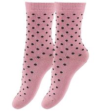 Fuzzies Socken - 2er-Pack - Gl. Rosa m. Anthrazitgrau Punkte Fuzzies Socken - 2er-Pack - Gl. Rosa m. Anthrazitgrau Punkte