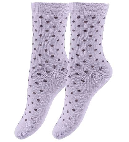 Fuzzies Socks - 2-Pack - Pale Lavender w. The Purple Dots Fuzzies Socks - 2-Pack - Pale Lavender w. The Purple Dots