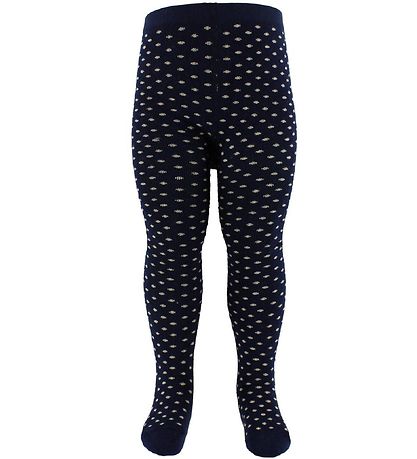 Fuzzies Tights - Navy w. Beige Dots Fuzzies Tights - Navy w. Beige Dots