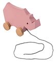 Sebra Pull Along Toy - Rhinoceros - Rose Sebra Pull Along Toy - Rhinoceros - Rose