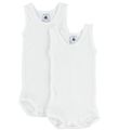 Petit Bateau Bodysuit - 2-Pack - Sleeveless - White Petit Bateau Bodysuit - 2-Pack - Sleeveless - White
