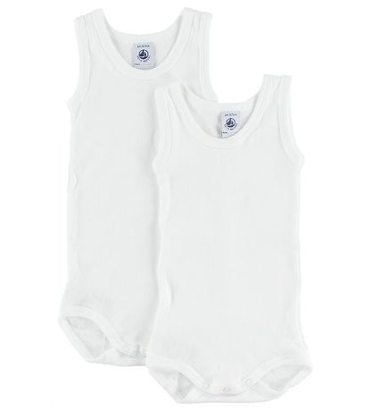 Petit Bateau Bodysuit - 2-Pack - Sleeveless - White Petit Bateau Bodysuit - 2-Pack - Sleeveless - White
