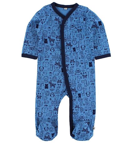 Chemises de Nuit M/f Pippi - 2 Pack - Bleu/Bleu Clair av. Imprim Chemises de Nuit M/f Pippi - 2 Pack - Bleu/Bleu Clair av. Imprim