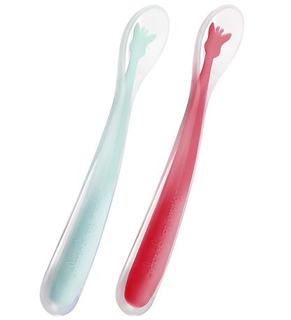 Sophie la Girafe Spoons - Silicone - 2 Parts - Red/Light blue Sophie la Girafe Spoons - Silicone - 2 Parts - Red/Light blue