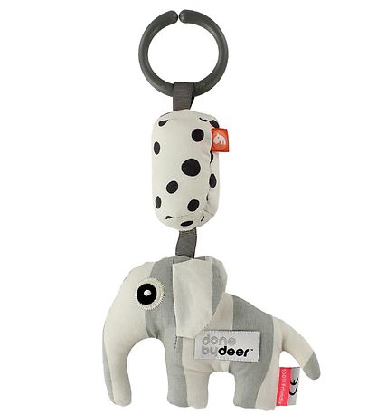 Done By Deer Clip Toy - Elphee - Light Grey/White