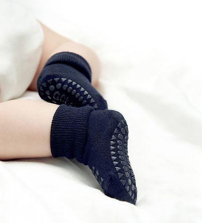 GoBabyGo Halkskydd Strumpor - Bambu - Marinblå GoBabyGo Halkskydd Strumpor - Bambu - Marinblå