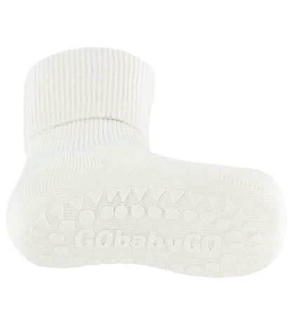 GoBabyGo Non-Slip Socks - Bamboo - Off White