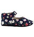 Fuzzies Ballerina Slippers - Flora - Navy w. Flowers