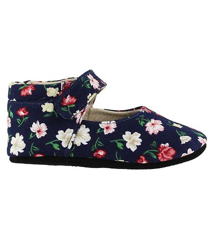 Fuzzies Ballerina Slippers - Flora - Navy w. Flowers Fuzzies Ballerina Slippers - Flora - Navy w. Flowers