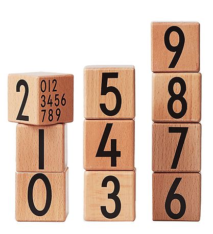 Design Letters Trékubbar - Náttúrulegt M. Tölur Design Letters Trékubbar - Náttúrulegt M. Tölur