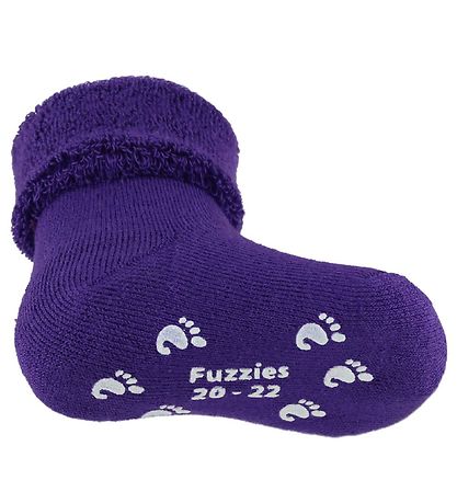 Fuzzies 워킹 삭스 - 미끄럼 방지 바닥 - 보라색 Fuzzies 워킹 삭스 - 미끄럼 방지 바닥 - 보라색