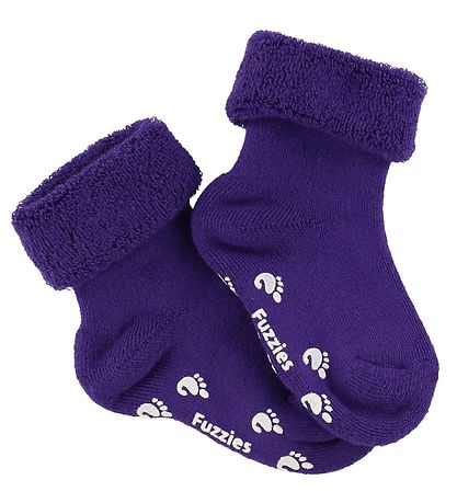 Fuzzies 워킹 삭스 - 미끄럼 방지 바닥 - 보라색 Fuzzies 워킹 삭스 - 미끄럼 방지 바닥 - 보라색