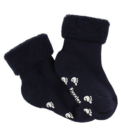 Chaussettes de Bébé Fuzzies - Antidérapant Bas - Marine Chaussettes de Bébé Fuzzies - Antidérapant Bas - Marine